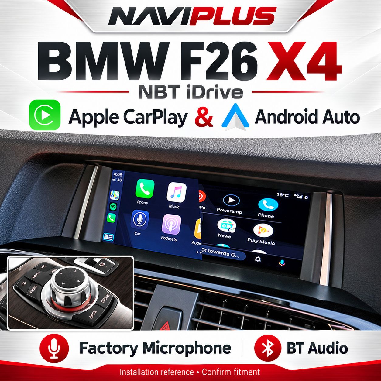BMW X4 F26 NBT iDrive Apple CarPlay &amp; Android Auto Integration