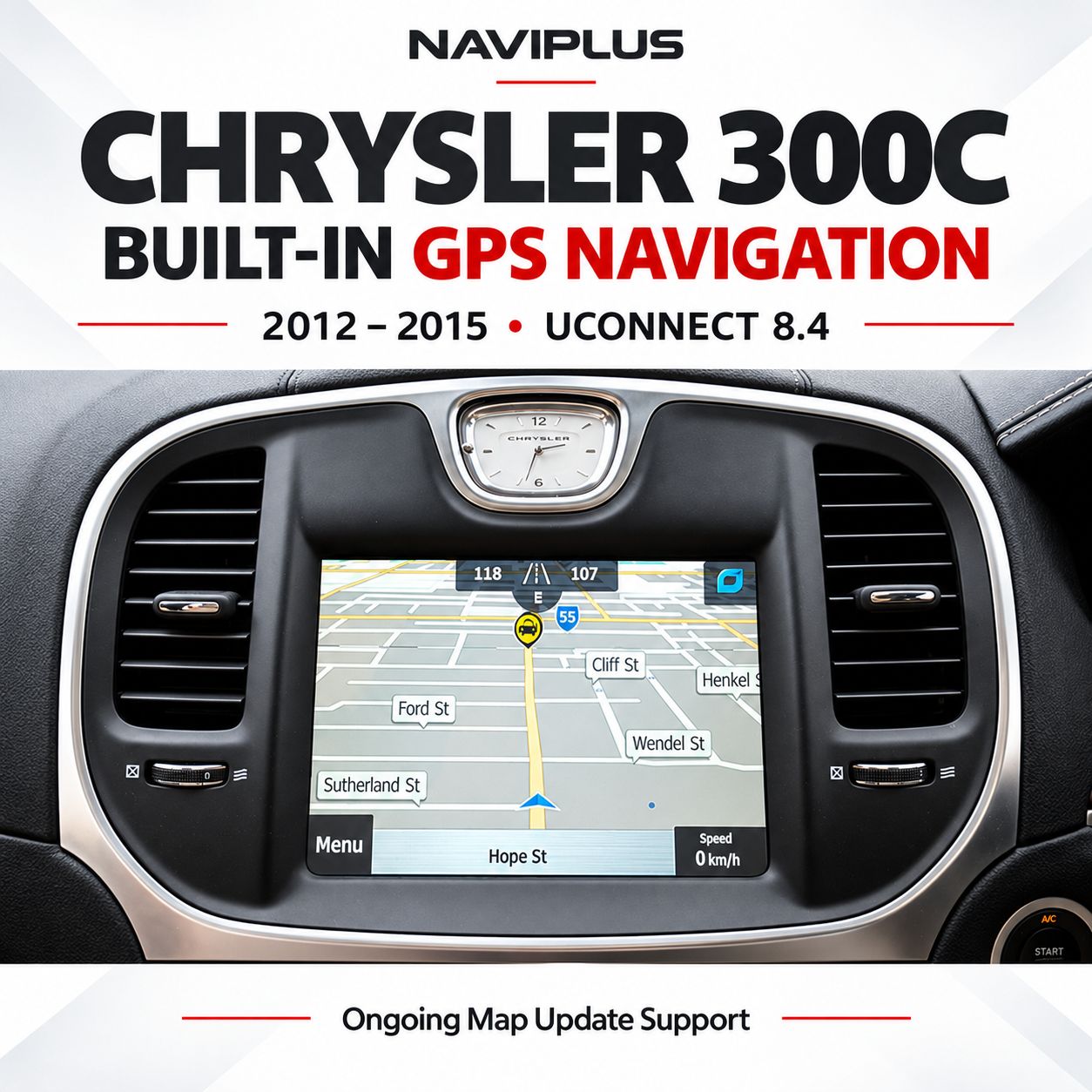 Chrysler 300C UConnect 8.4 Built-in GPS Navigation Integration 2012–2015