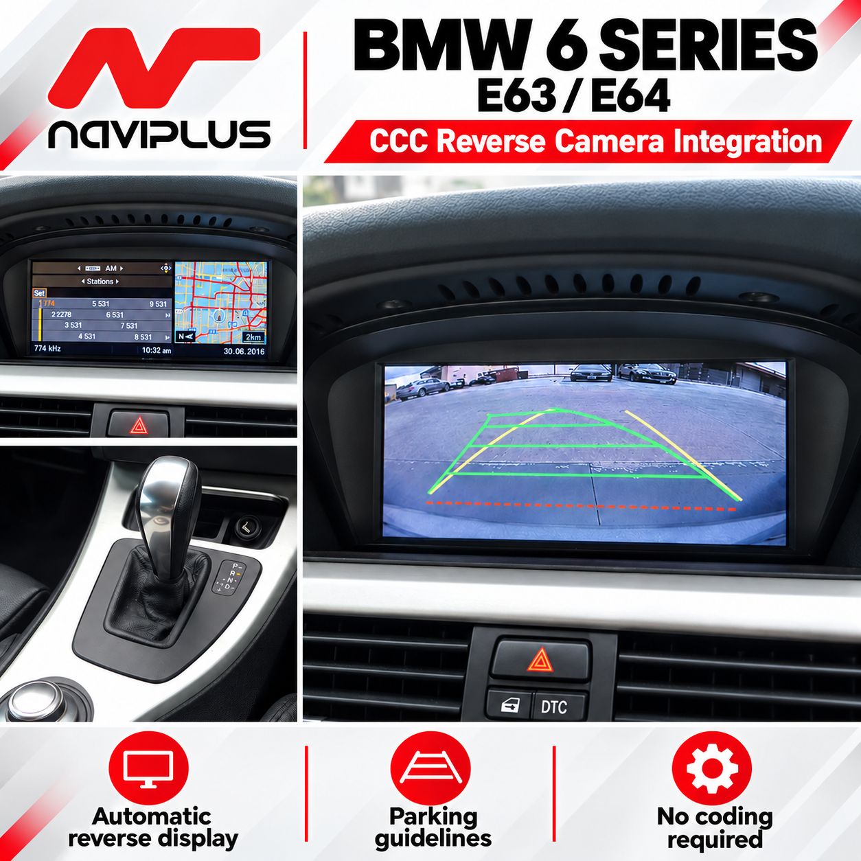 BMW 6 Series E63 / E64 CCC iDrive Reverse Camera Integration 2004–2010