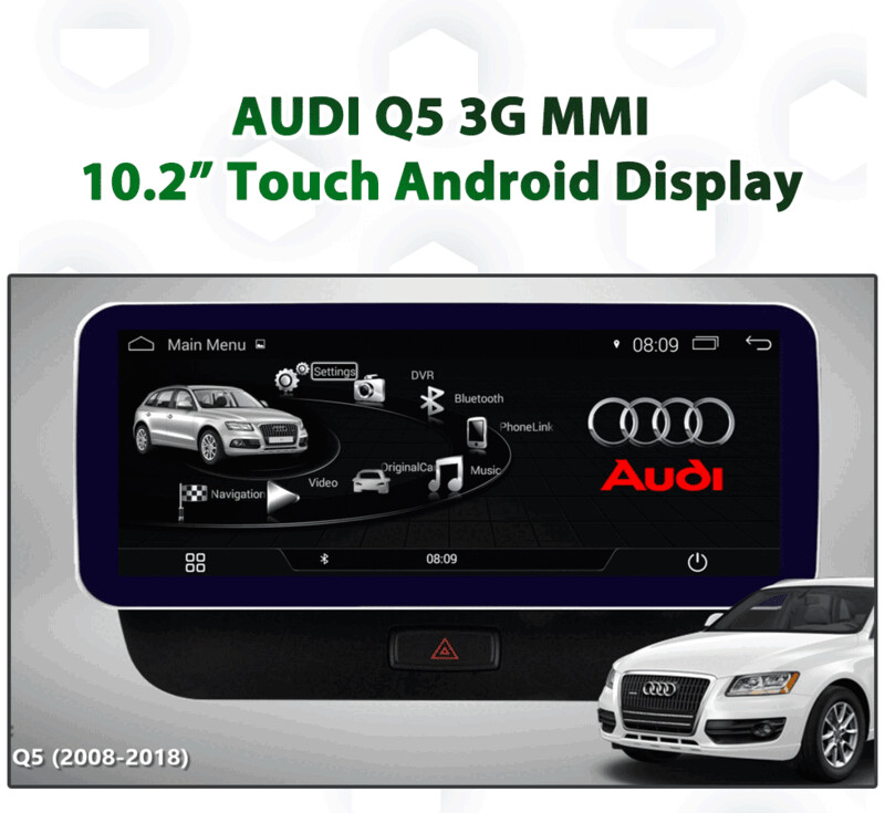 Audi Q5 2009–2016 3G MMI 10.25″ Android 13 Display | Wireless CarPlay &amp; Android Auto