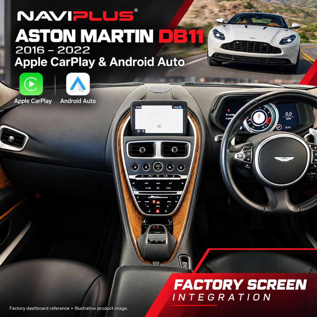 Aston Martin DB11 Apple CarPlay &amp; Android Auto Integration | Wired &amp; Wireless | 2016–2022