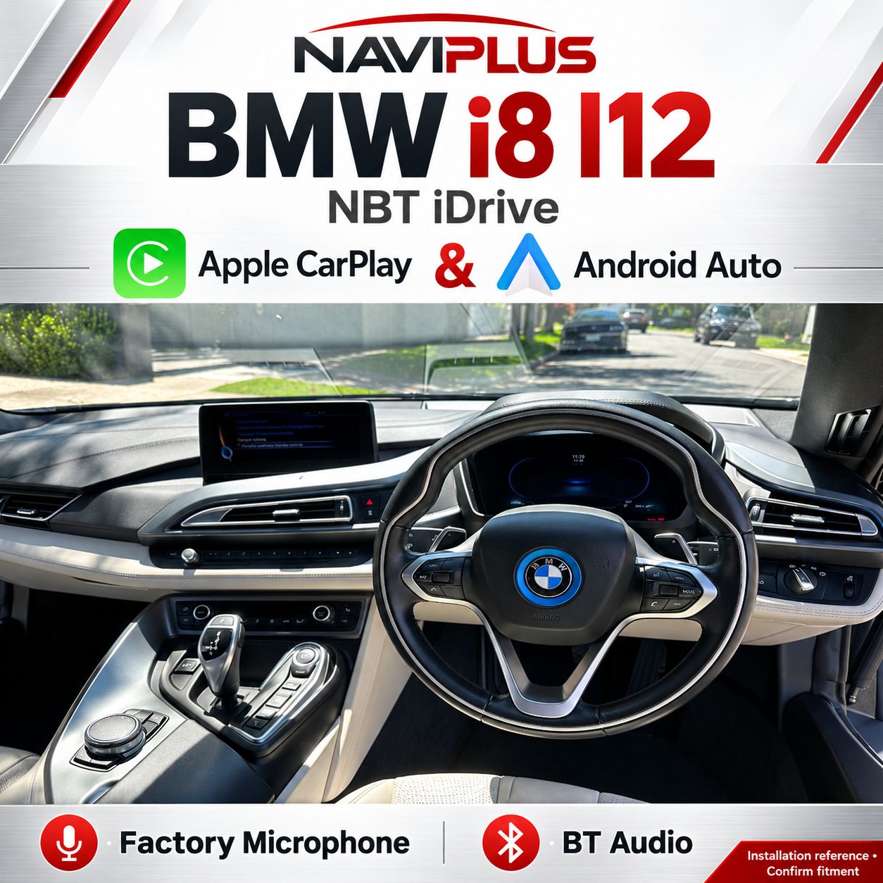 BMW i8 I12 NBT iDrive Apple CarPlay &amp; Android Auto Integration
