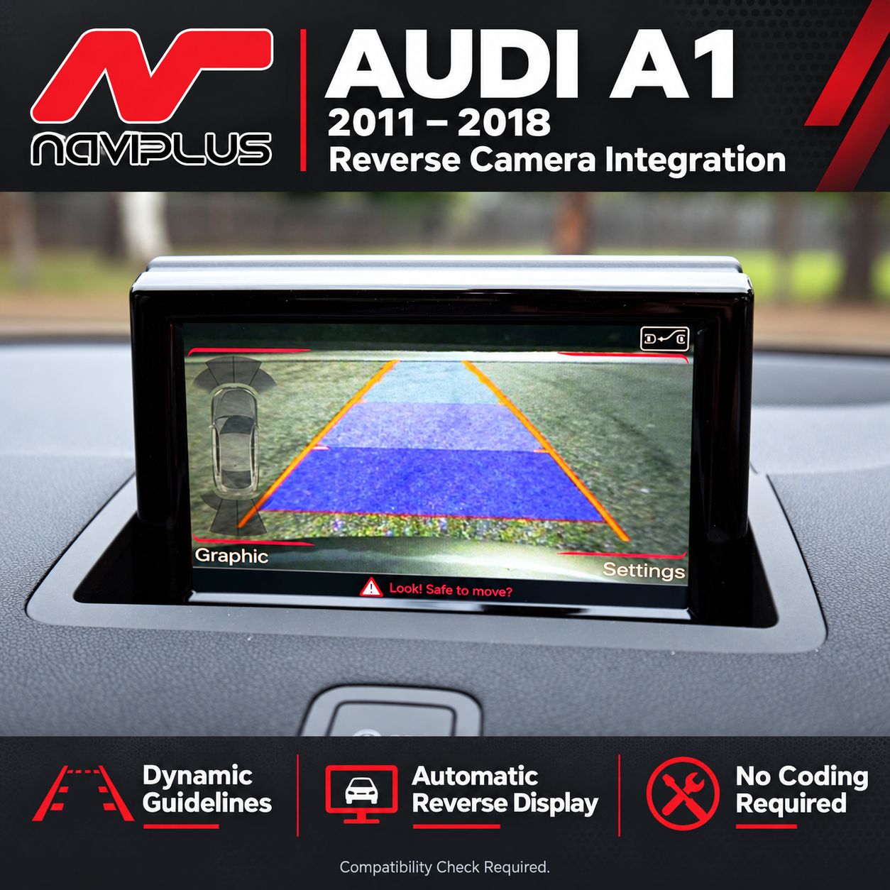 Audi A1 2011–2018 Reverse Camera Integration Kit | Dynamic Guidelines