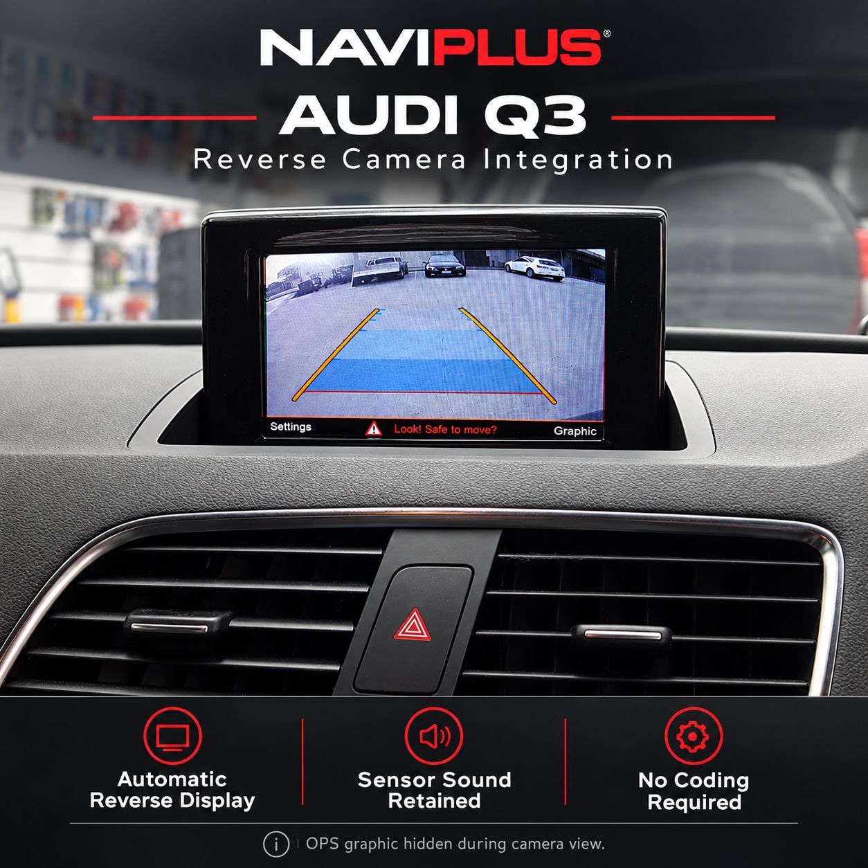 Audi Q3 Reverse Camera Integration Kit | Factory Display &amp; Parking Sensor Sound Retained