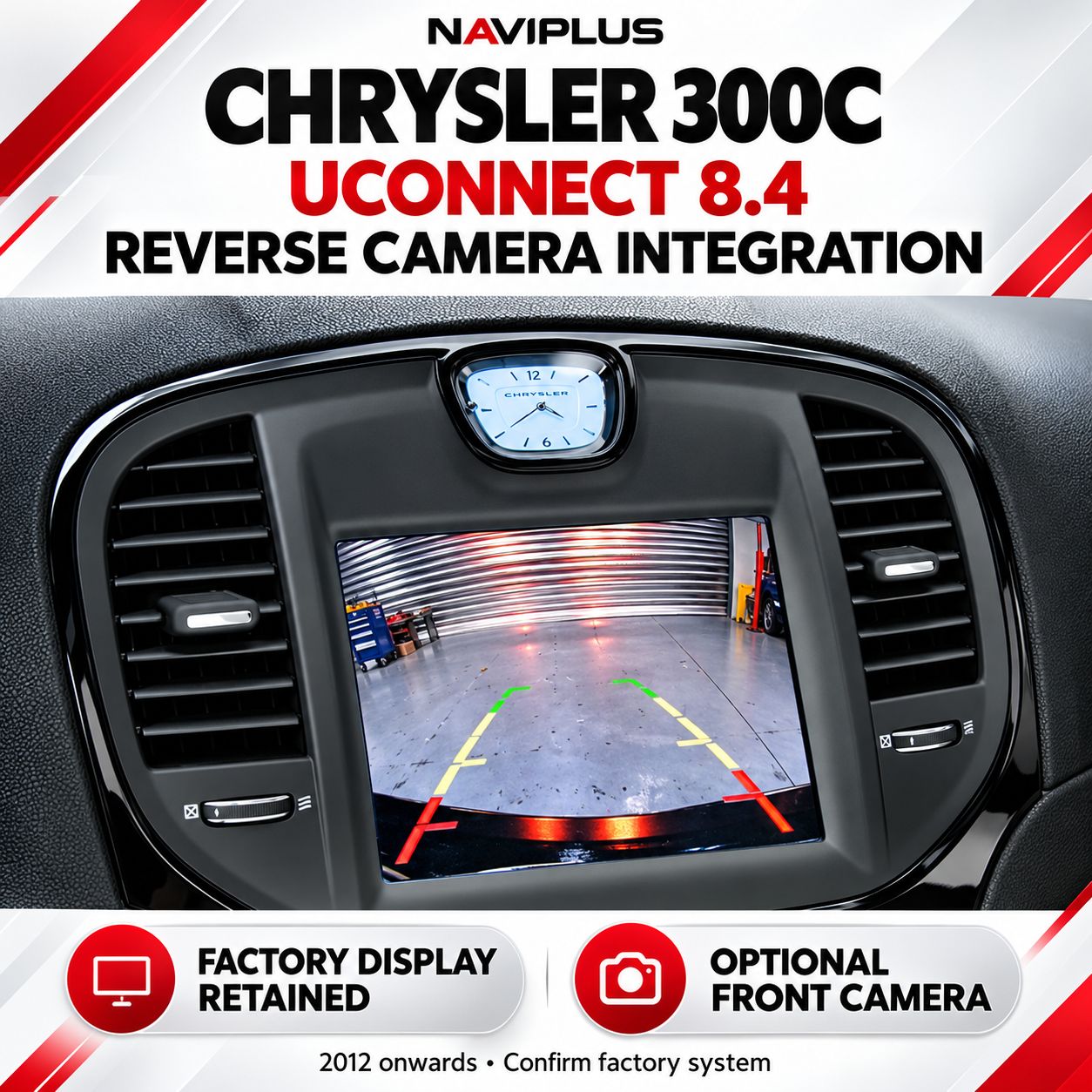 Chrysler 300C UConnect 8.4 Reverse Camera Integration 2012 Onwards