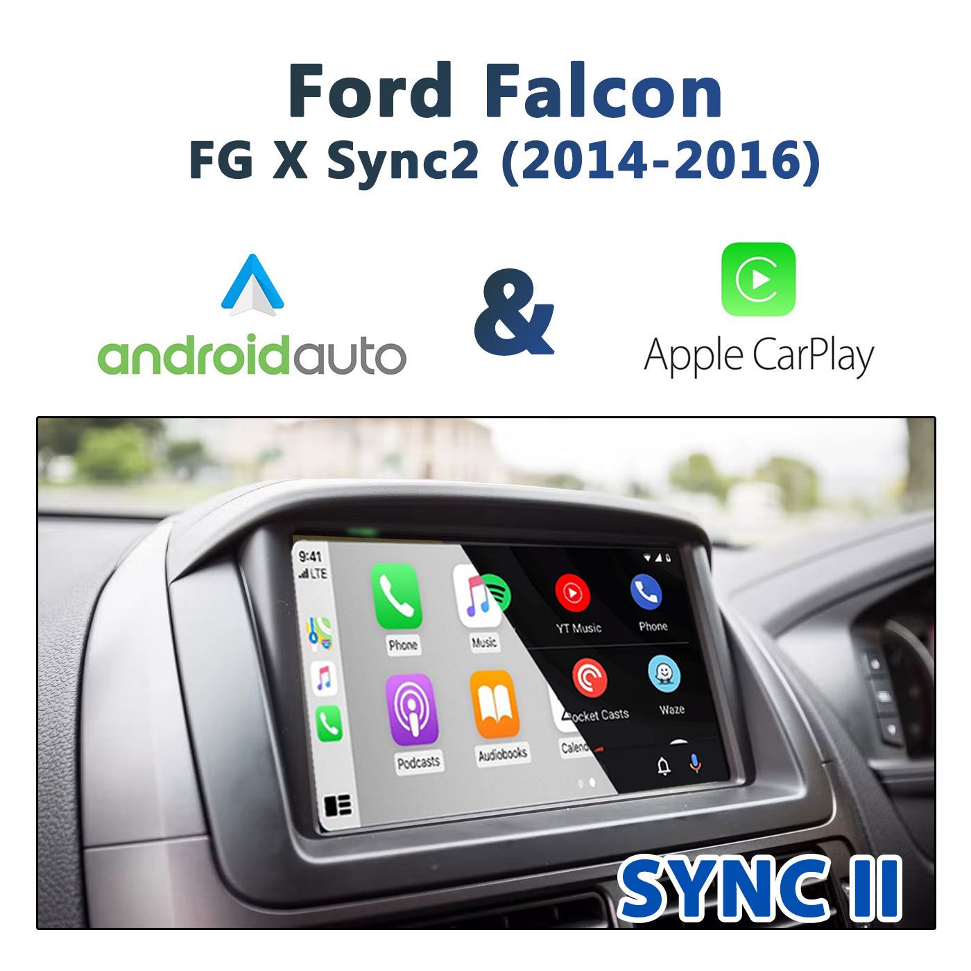 Ford Falcon FG X series (2014 to 2016) with Sync2 Audio System ​Apple CarPlay &amp; Android Auto Integration