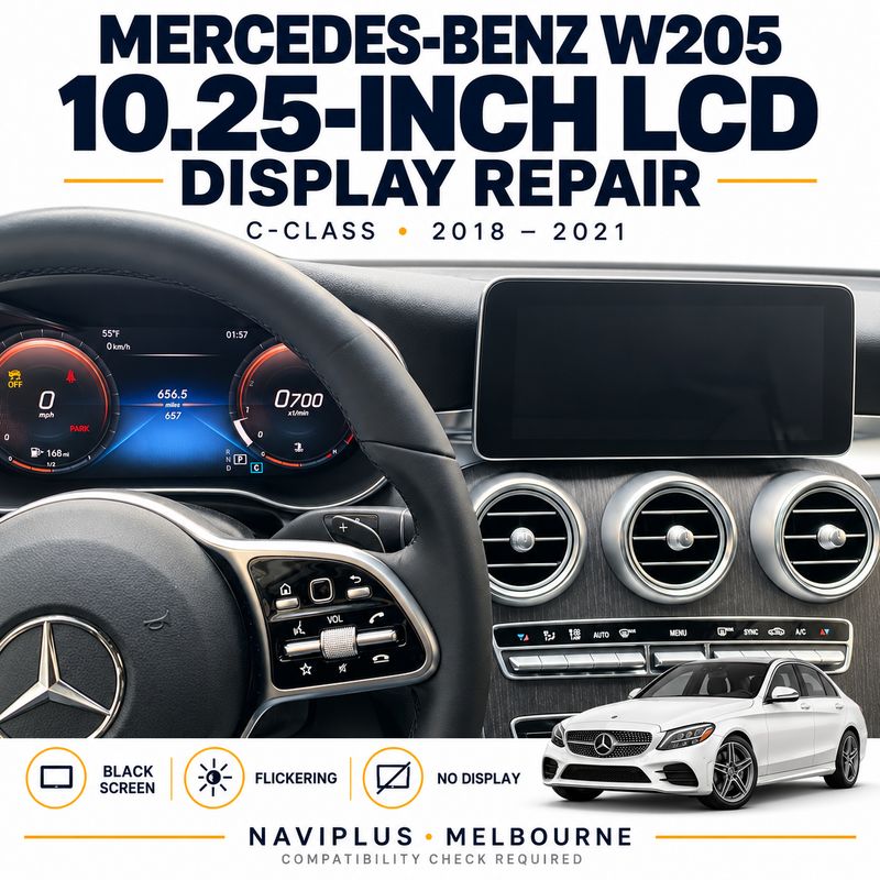 Mercedes-Benz W205 C-Class 10.25-inch LCD Display Repair – 2018–2021