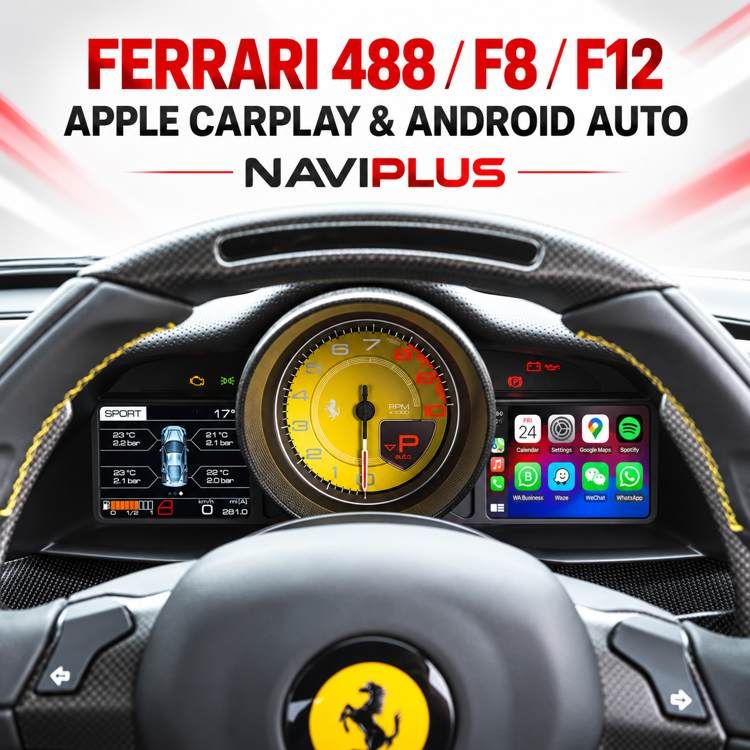 Ferrari 488 Wireless Apple CarPlay &amp; Android Auto Integration 2015–2019