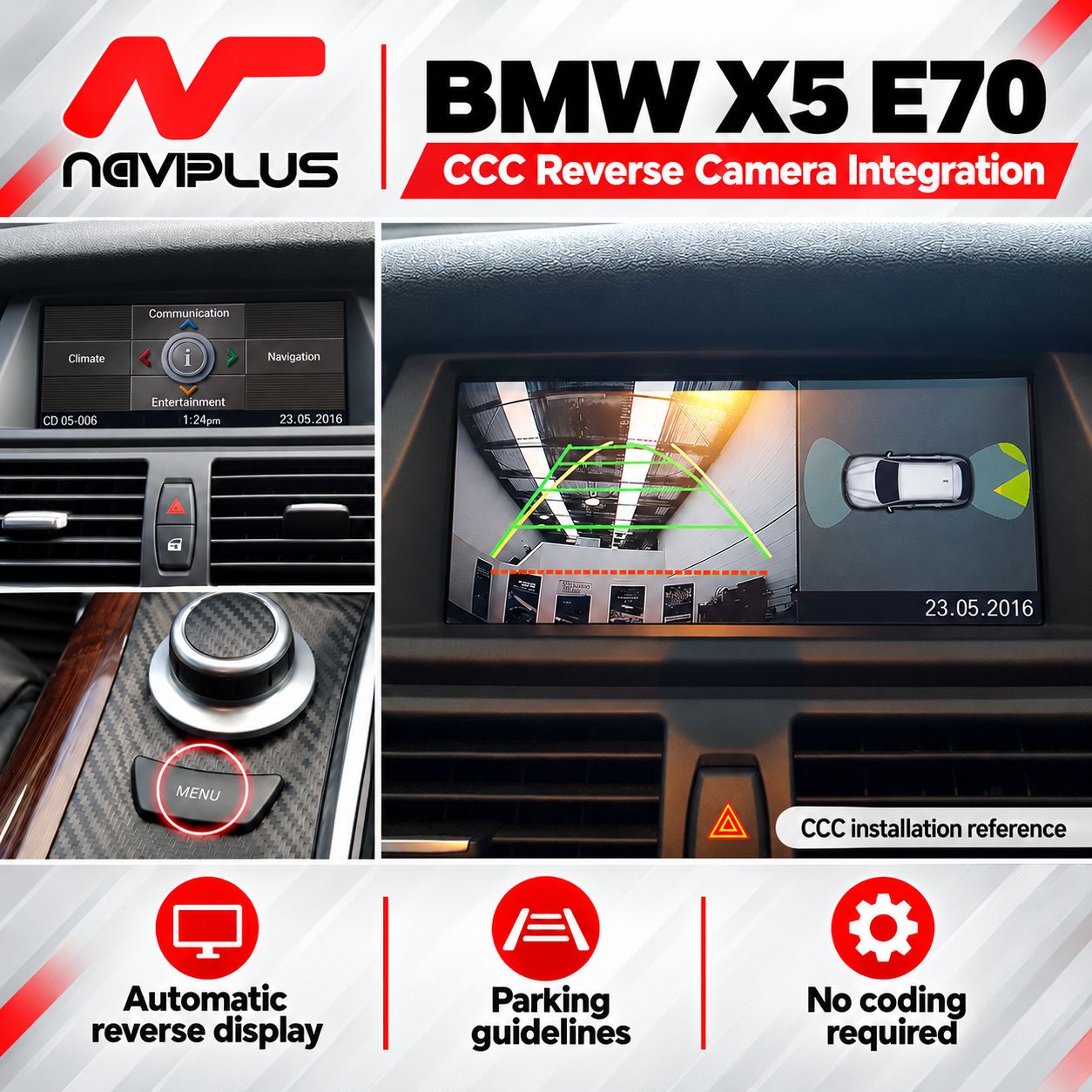 BMW X5 E70 CCC iDrive Reverse Camera Integration 2007–2010