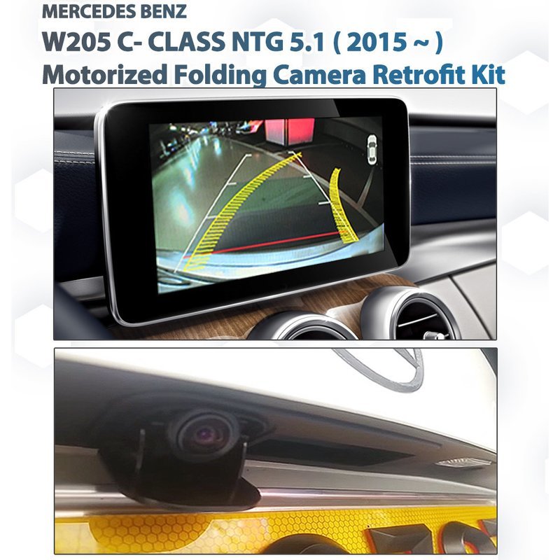 Mercedes-Benz W205 C-Class Folding Reverse Camera Integration