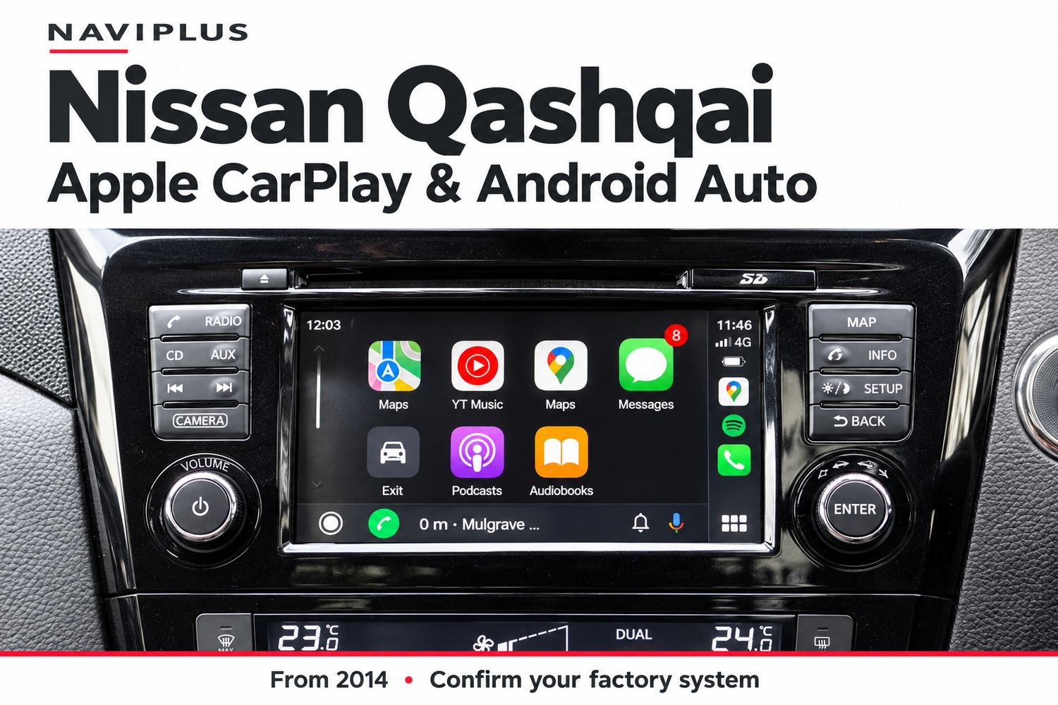 Nissan Qashqai Apple CarPlay &amp; Android Auto Integration | From 2014