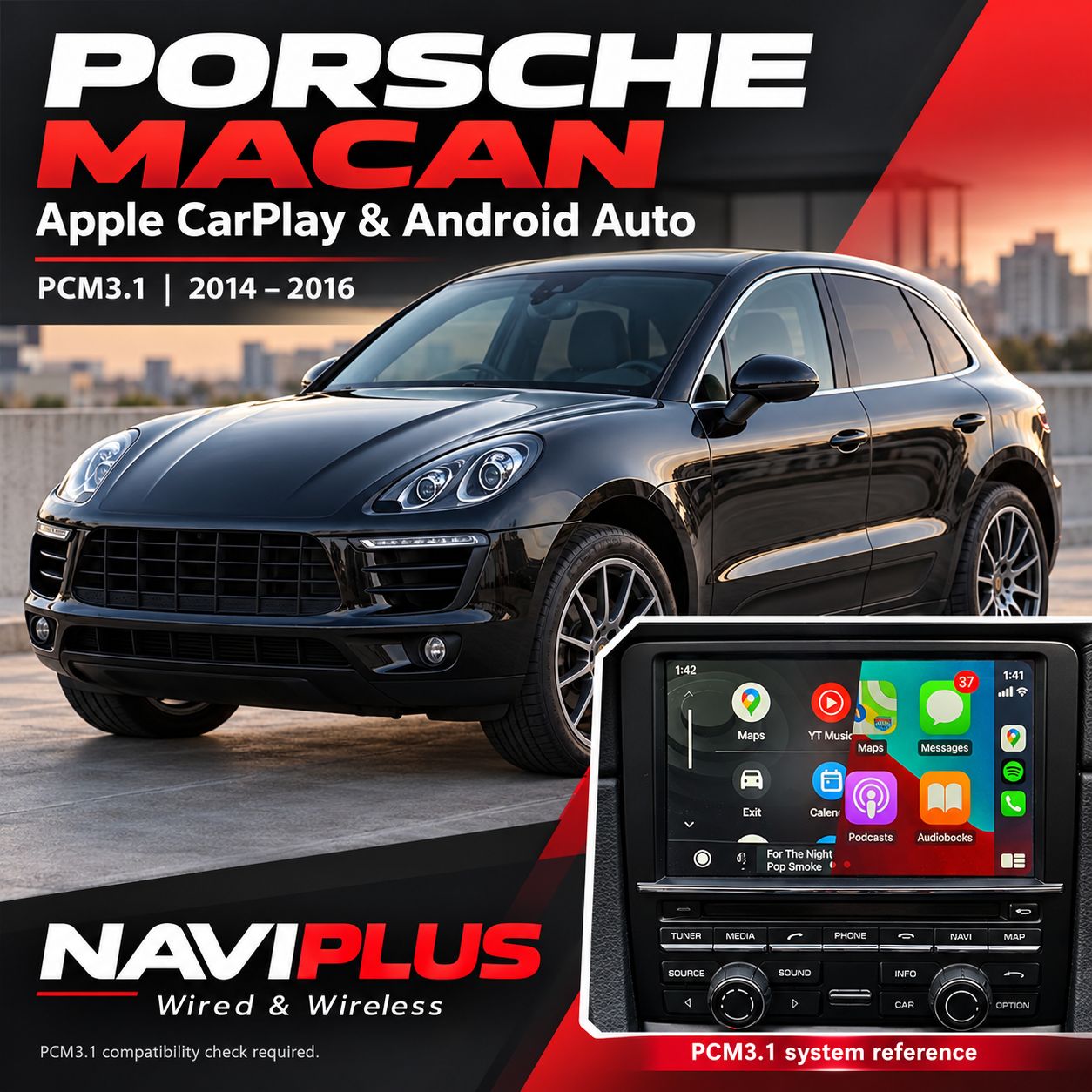 Porsche Macan PCM3.1 Apple CarPlay &amp; Android Auto Integration 2014–2016
