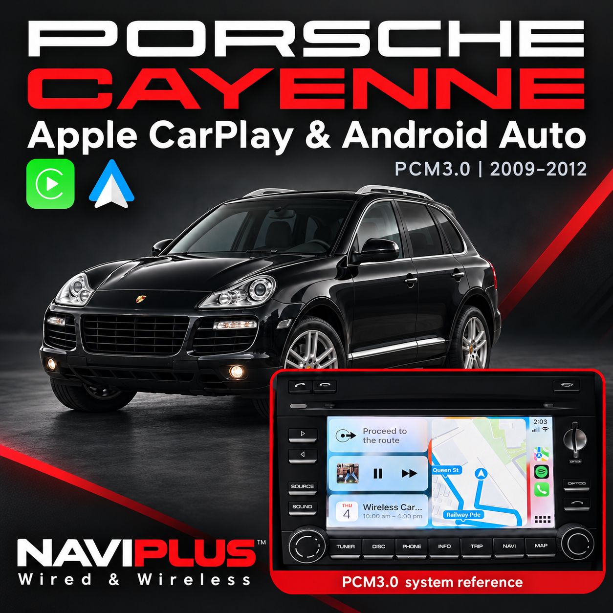 Porsche Cayenne PCM3.0 Apple CarPlay &amp; Android Auto Integration 2009–2012