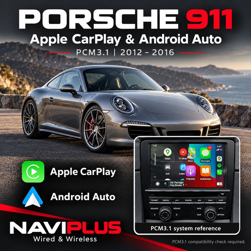 Porsche 911 PCM3.1 Apple CarPlay &amp; Android Auto Integration 2012–2016