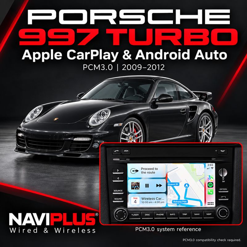 Porsche 911 997 Turbo PCM3.0 Apple CarPlay &amp; Android Auto Integration 2009–2012