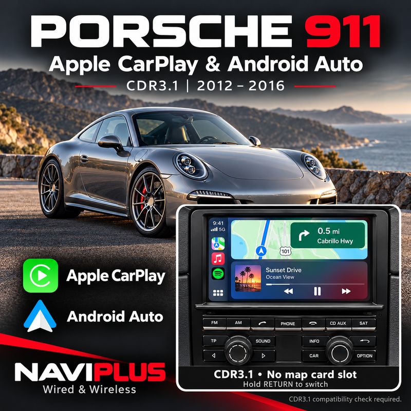 Porsche 911 CDR3.1 Apple CarPlay &amp; Android Auto Integration 2012–2016