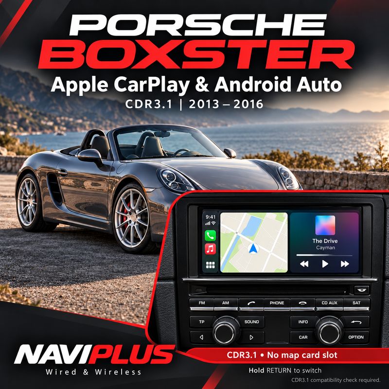Porsche Boxster CDR3.1 Apple CarPlay &amp; Android Auto Integration 2013–2016
