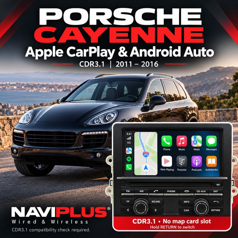 Porsche Cayenne CDR3.1 Apple CarPlay &amp; Android Auto Integration 2011–2016