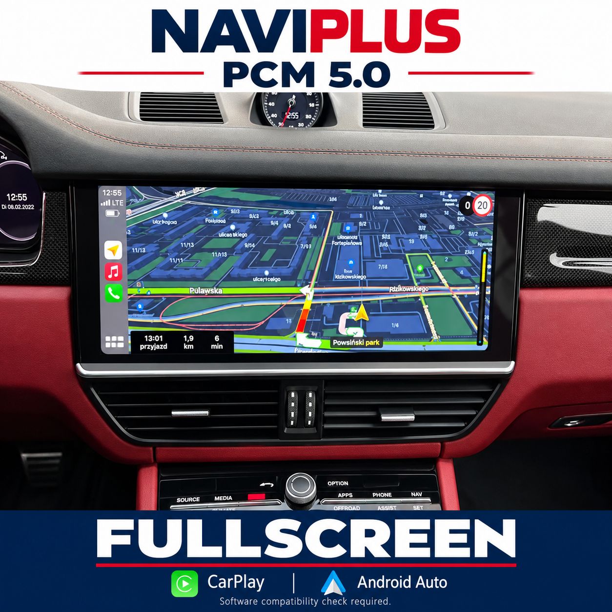 Porsche PCM 5.0 Apple CarPlay &amp; Android Auto Fullscreen Upgrade
