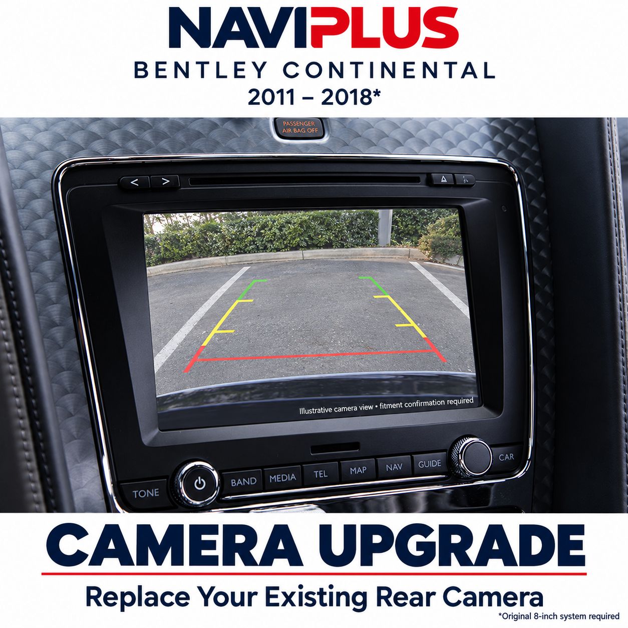 Bentley Continental 8-inch Rear Camera Replacement &amp; Upgrade 2011–2018