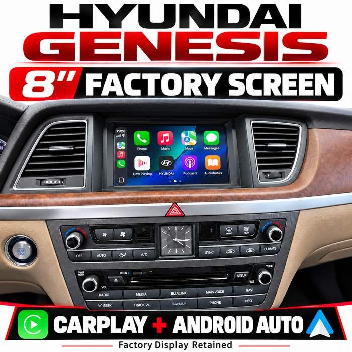 Hyundai Genesis 8-inch Factory Screen — Apple CarPlay &amp; Android Auto Integration