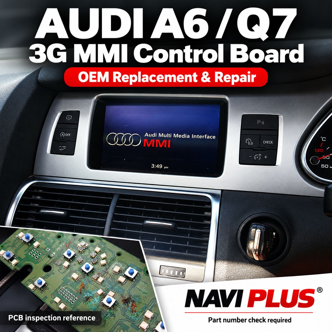 Audi A6 / Q7 3G MMI Navigation Control PCB OEM Replacement &amp; Repair