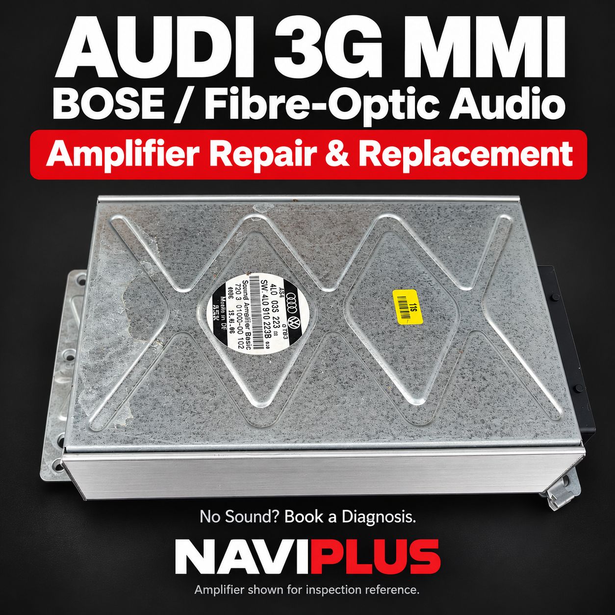 Audi 3G MMI Fibre-Optic / BOSE Amplifier OEM Repair &amp; Replacement Service 2009 Onwards