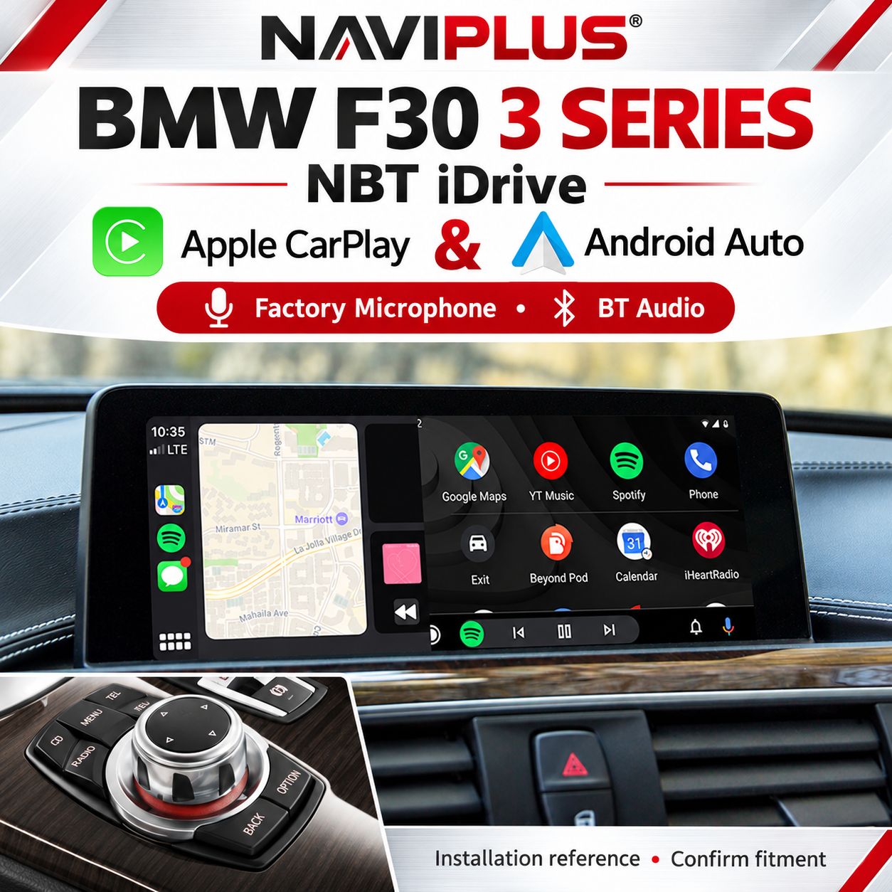 BMW 3 Series F30 NBT ID4 iDrive Apple CarPlay &amp; Android Auto Integration