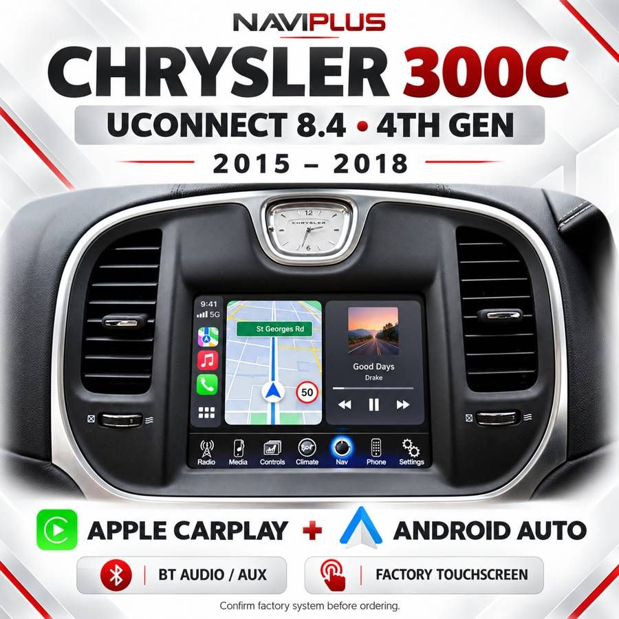Chrysler 300C UConnect 8.4 4th Gen Apple CarPlay &amp; Android Auto Integration 2015–2018