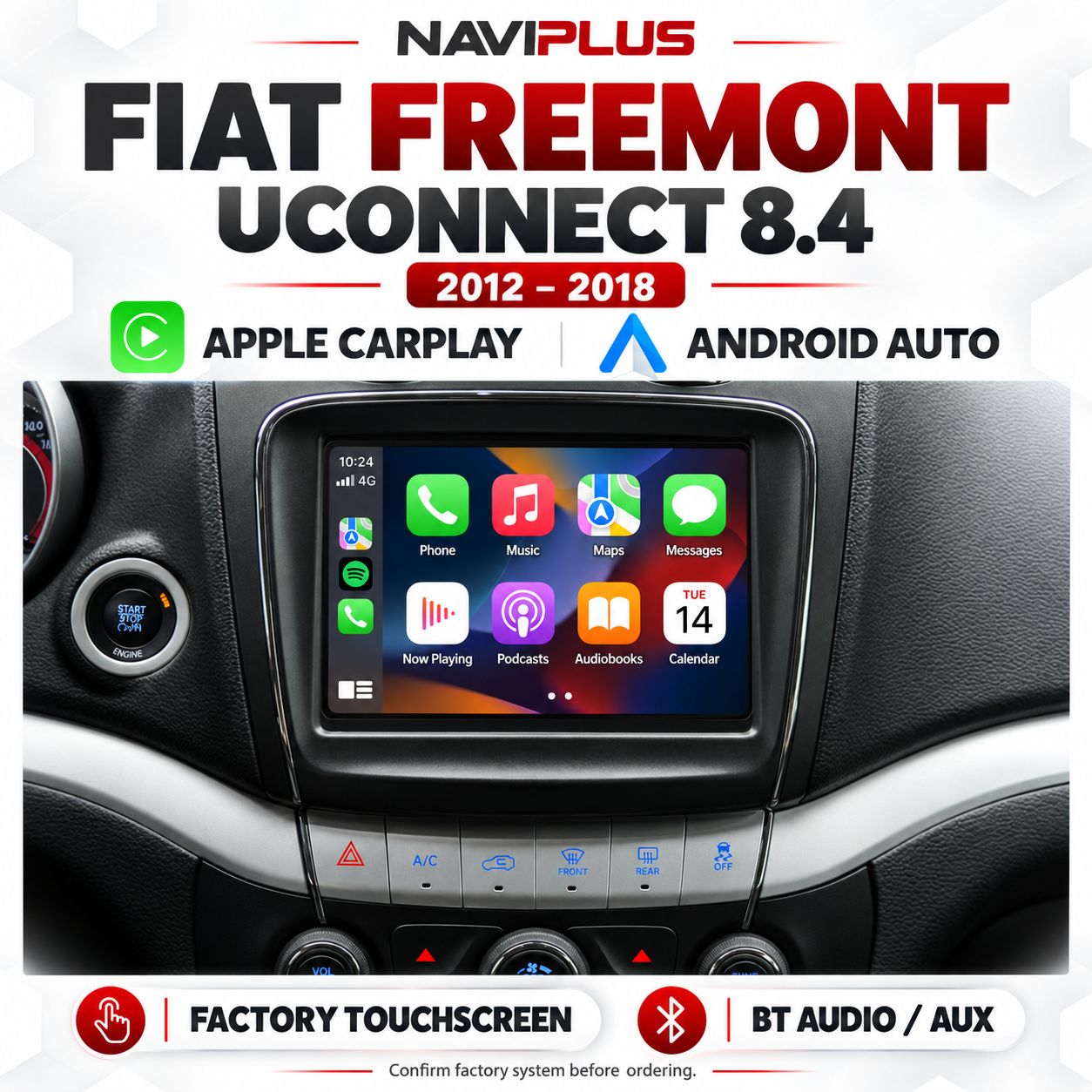 Fiat Freemont UConnect 8.4 Apple CarPlay &amp; Android Auto Integration 2012–2018