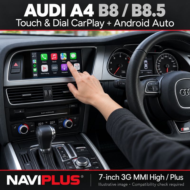 Audi A4 B8 / B8.5 Touch &amp; Dial Apple CarPlay &amp; Android Auto Integration