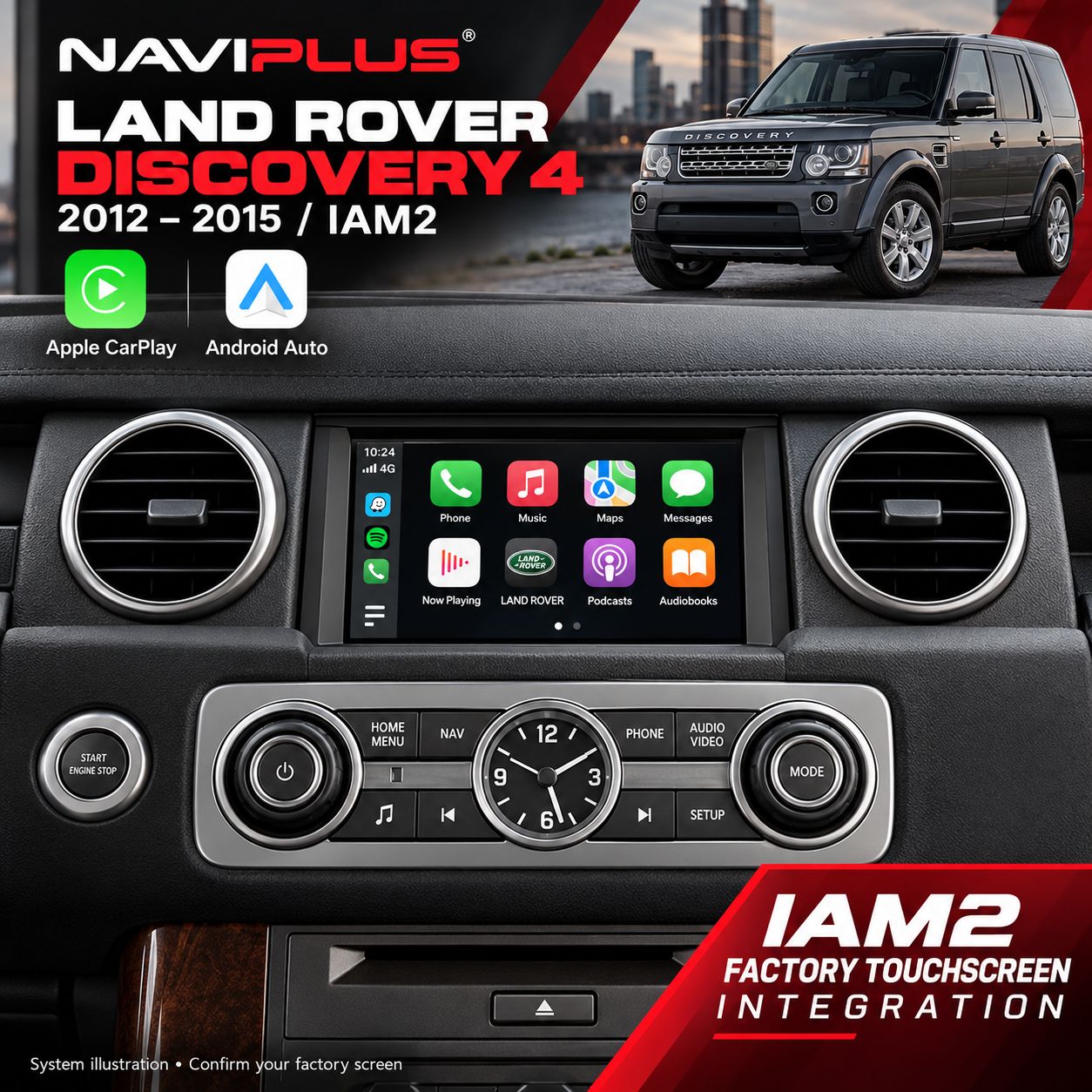 Land Rover Discovery 4 IAM2 Apple CarPlay &amp; Android Auto Integration 2012–2015