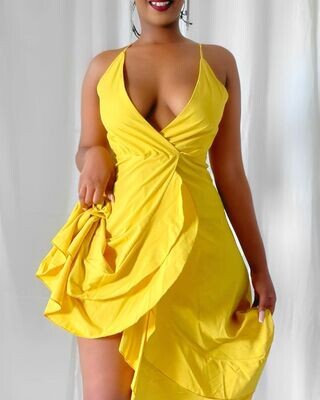 BANDAGE DRESS YELLOW GOWN