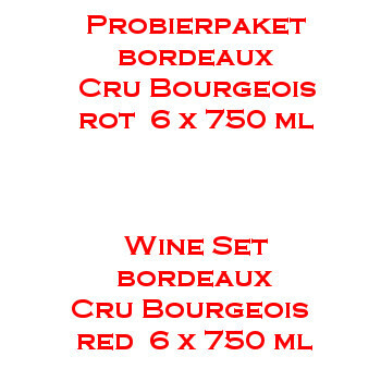 PROBIERPAKET Bordeaux rot Cru Bourgeois ​6 x 750ml Flaschen Rotwein