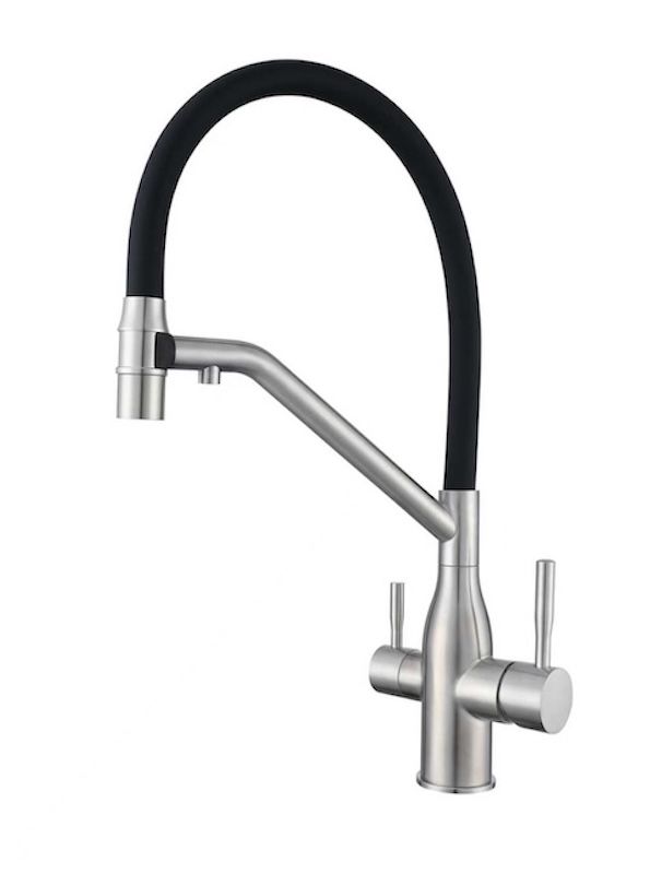 Magnetic 3 Way Pull-Out Filtered Water Tap In Solid Stainless Steel, With  360° Swivel Spray Spout