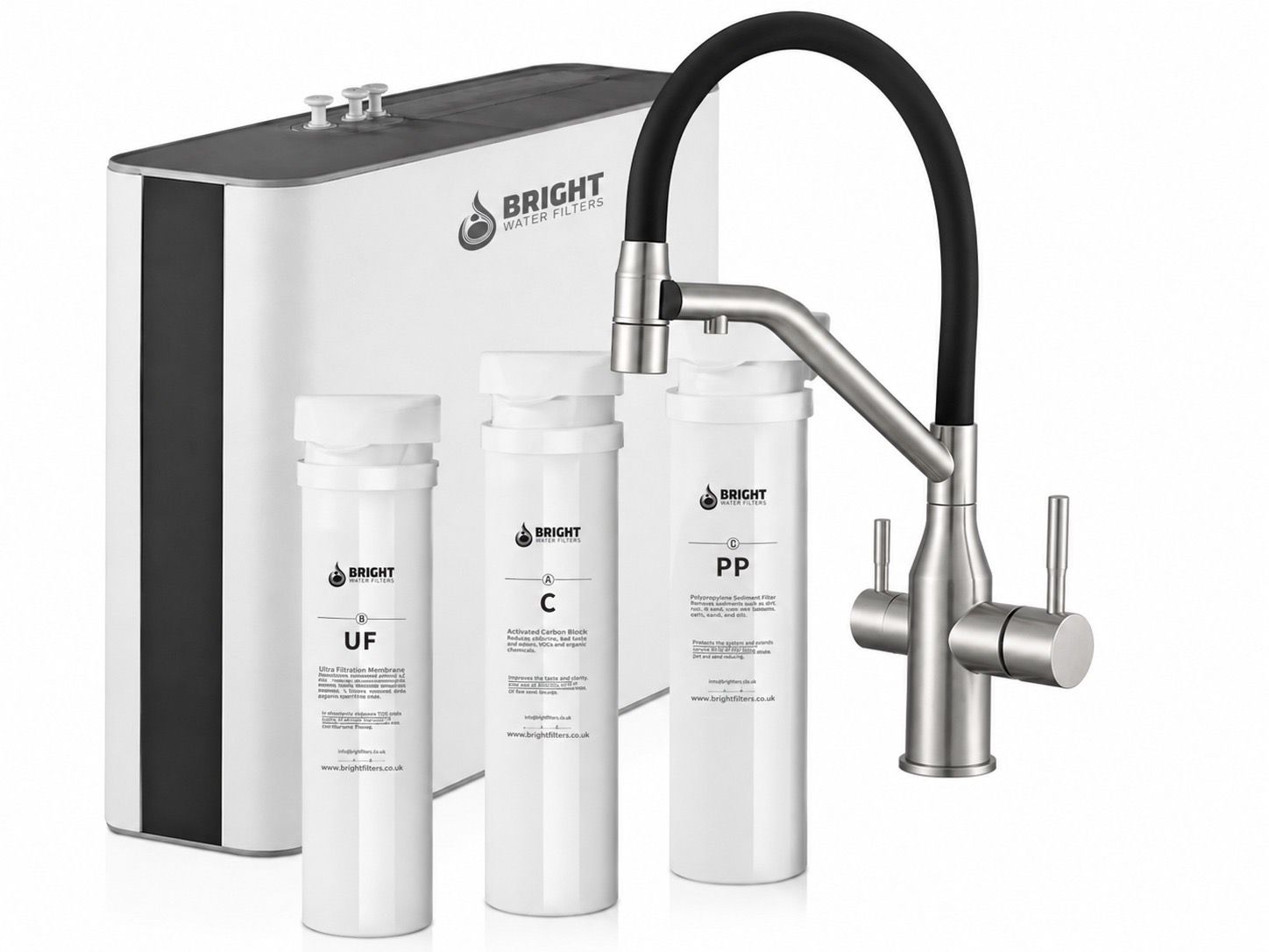Bundle Offer: V-3E Under-sink Water Filter with 3-Way Magnetic Pull-Out Filtered Brush Chrome Tap