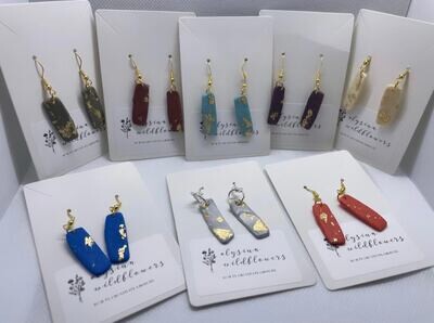 Colorful Rectangle Dangles with Gold Flakes