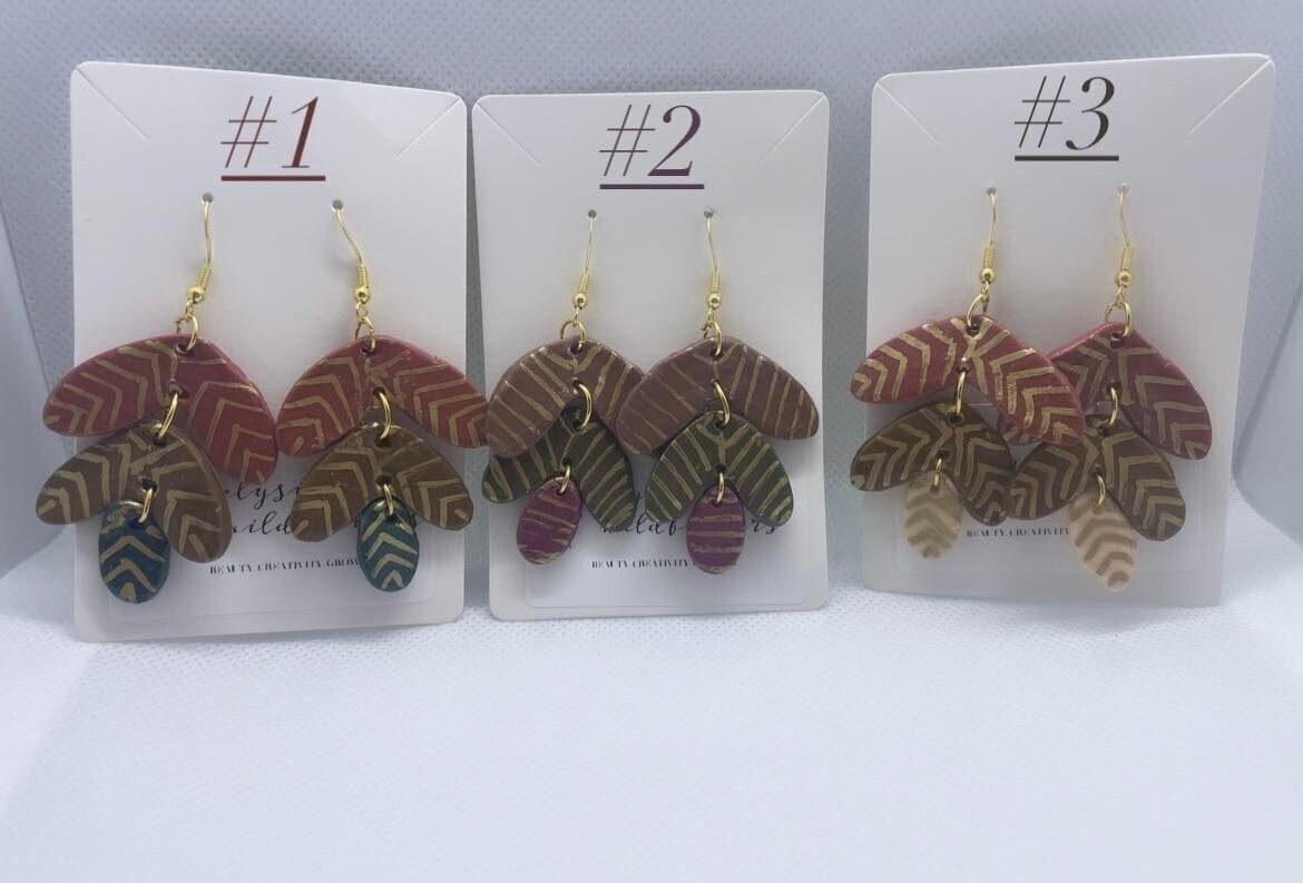 Patterned Leaf Shaped Dangles