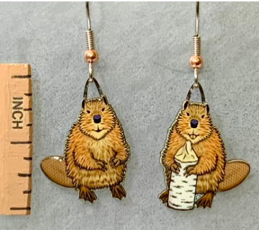 Earrings: North American Beaver