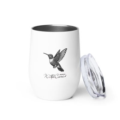 Wine tumbler: Hummingbird