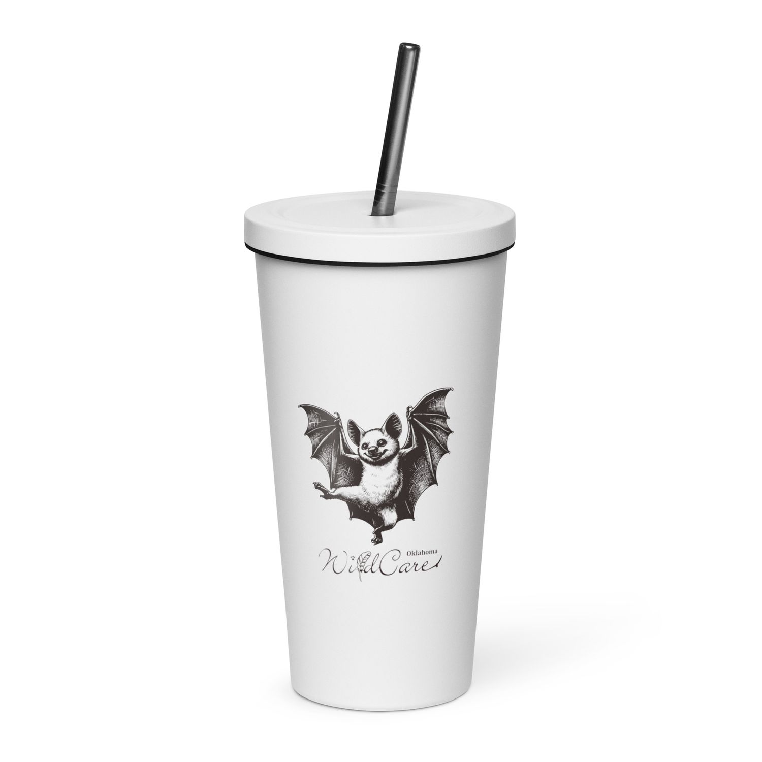Insulated tumbler with a straw: Dancing Bat