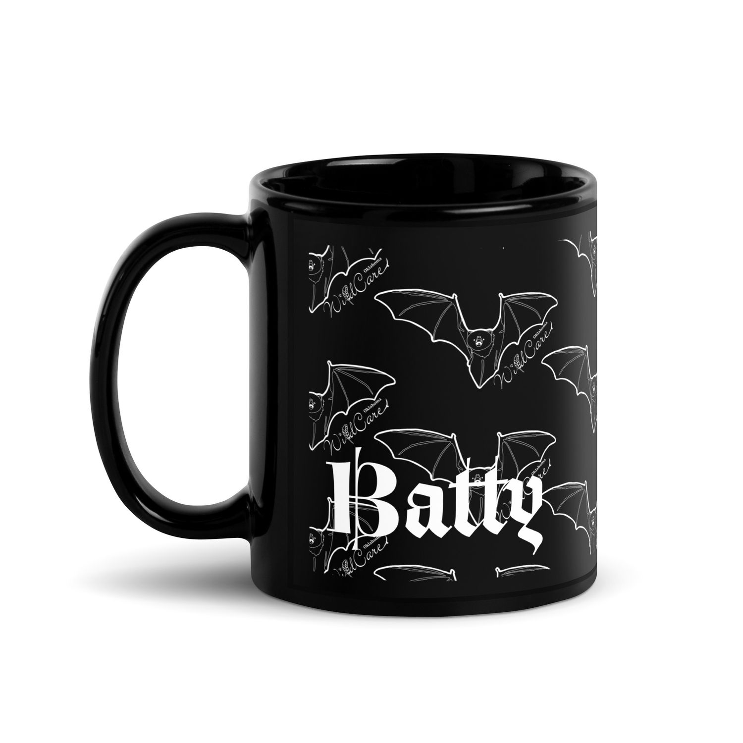 "Batty" Black Glossy Mug