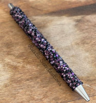 Black & Purple Rhinestone Pen