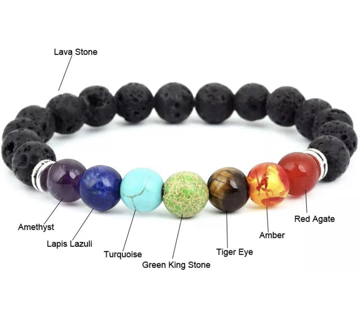 Chakra Lava Stone Bracelet