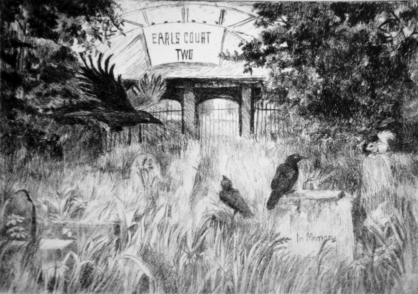 &quot;Crows Gathering&quot; Brompton cemetery
