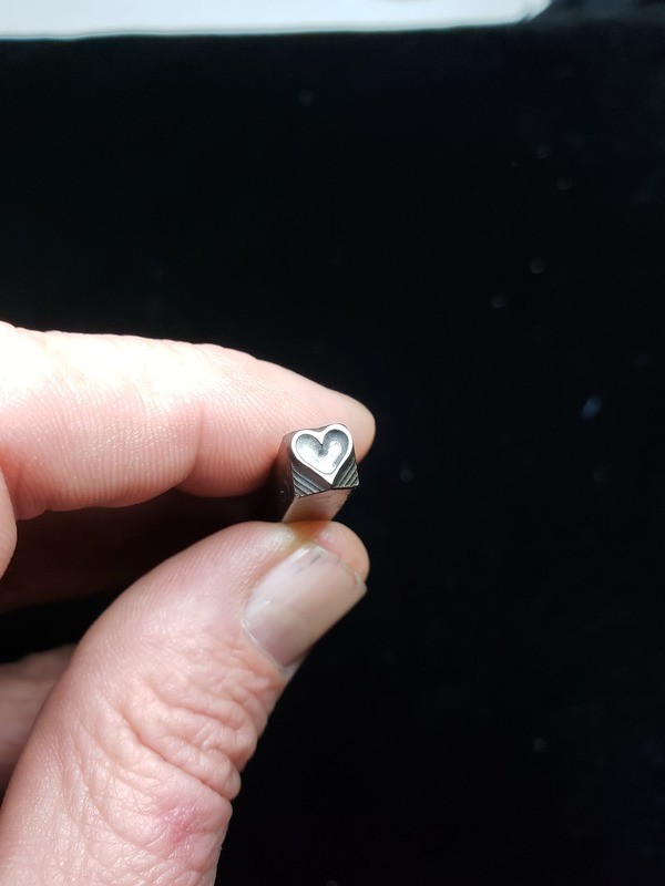 1/4 heart stamp
