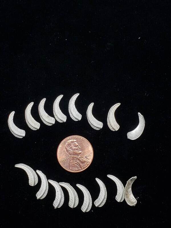 STERLING SILVER LEAF PAIRS LEFT AND RIGHT 8PR