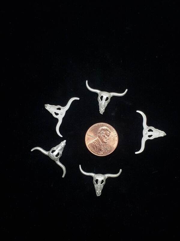 5PC LONGHORN SKULL STERLING SILVER