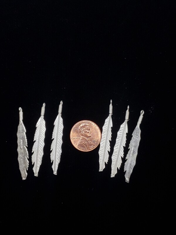 6PC FEATHERS LARGE STERLING SILVER