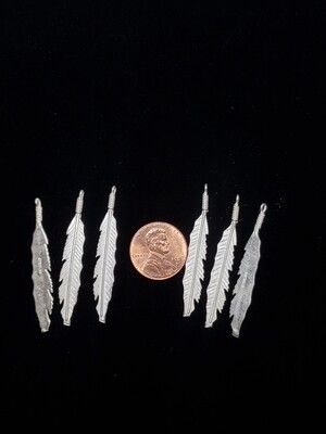 6PC FEATHERS LARGE STERLING SILVER